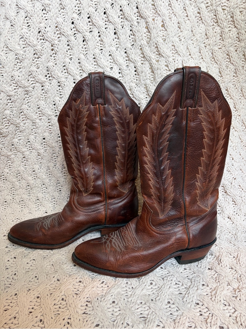 Vintage Boulet Genuine Leather Cowboy Boots - Women’s Size 8.5